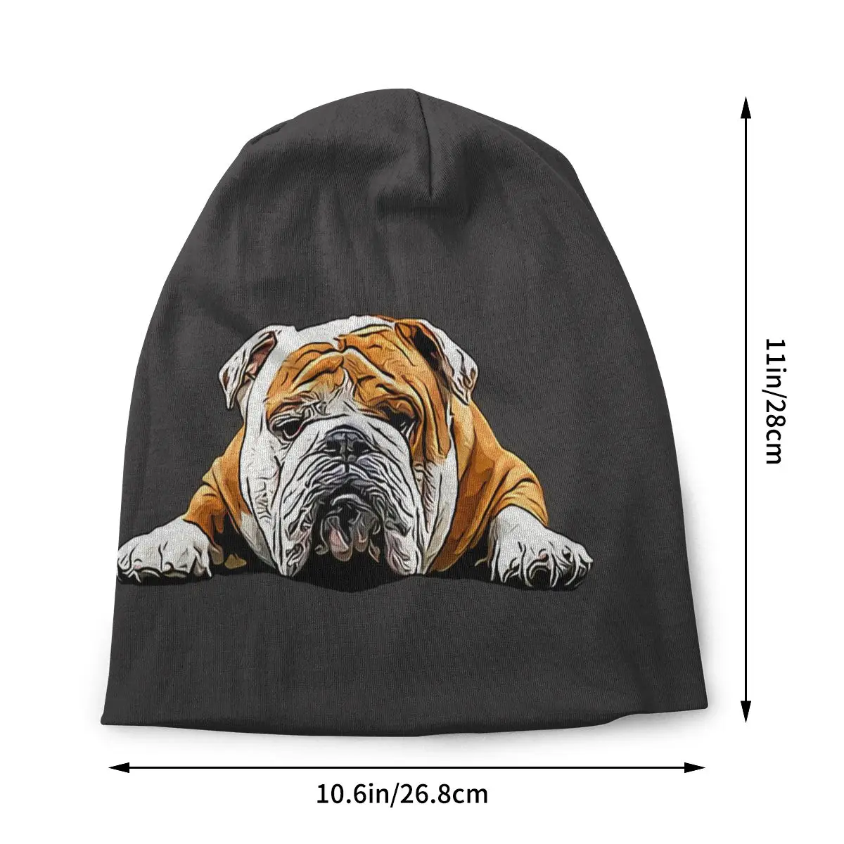 Buldog angielski Unisex Bonnet Winter Warm dwuwarstwowa cienka czapki dla mężczyzn damska