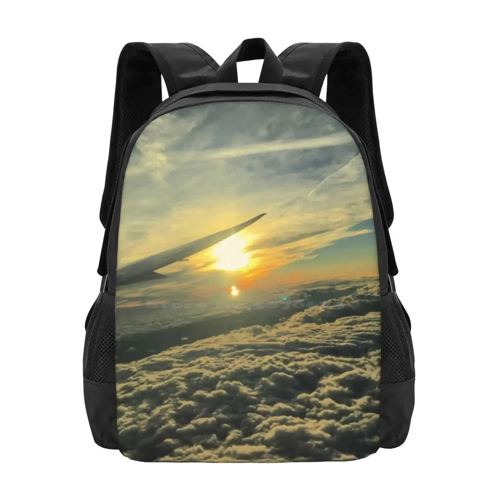 

Photograph From An Aeroplane Window Hot Sale Schoolbag Backpack Fashion Bags Sunset Sunrise Clouds Aeroplane Skyscape Travel