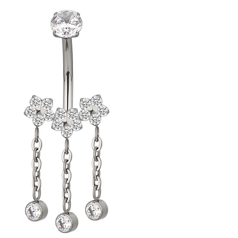 ASTM F136 Titanium Chain Belly Button Navel Ring