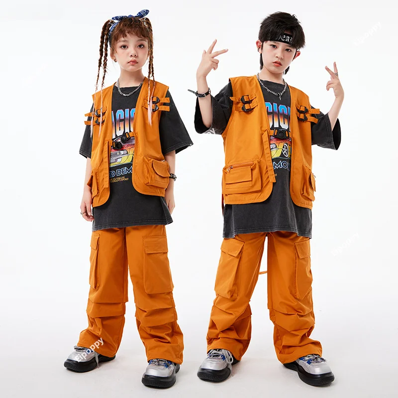 

Hip Hop Girls Vest Pants Boys T-shirt Cool Street Dance Shorts Children Streetwear Kids Jazz Costumes Teens Clothes Sets