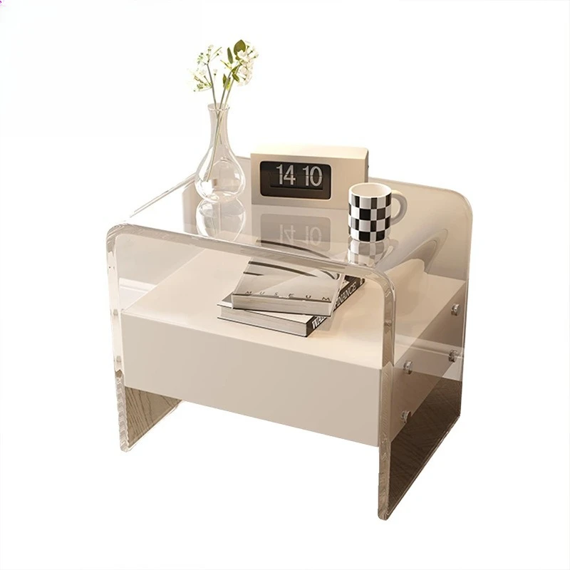 

Suspended acrylic bedside table Bedroom Internet celebrity cream wind minimalist cabinet