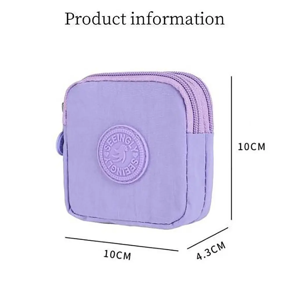À prova d'água Canvas Coin Purse com chaveiro, titular do cartão de crédito, Wear-Resistant Wallet, Masculino e Feminino, saco de dinheiro portátil
