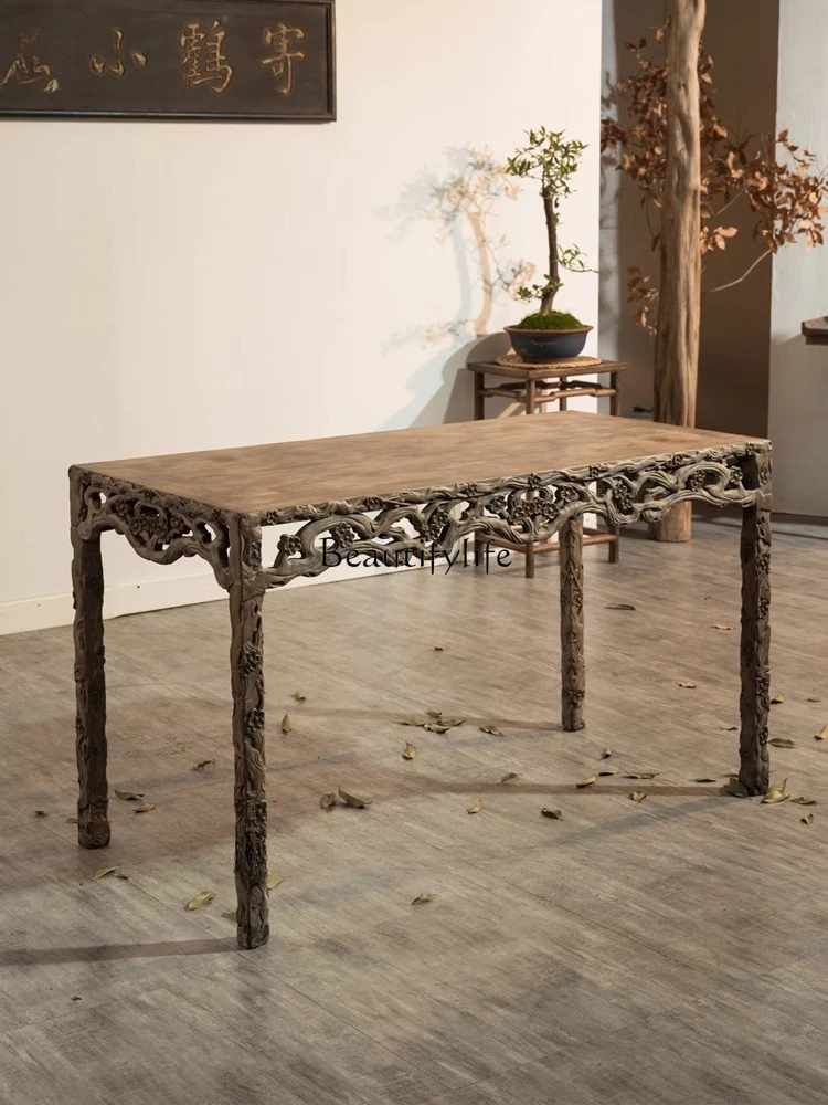 -* Mesa de caligrafía antigua de productos antiguos chinos Ming y Qing objetos antiguos clásicos pera