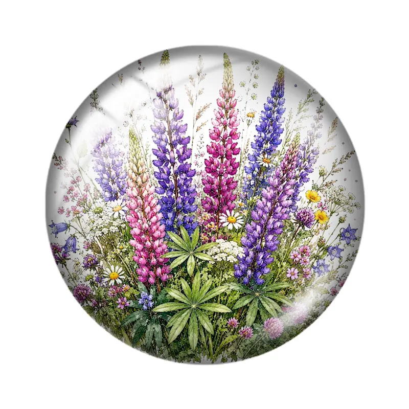Flower Arrangements Watercol 12/18/20/25mm glass cabochon  bracelet pendant rings for jewelry demo earrings back Making findings