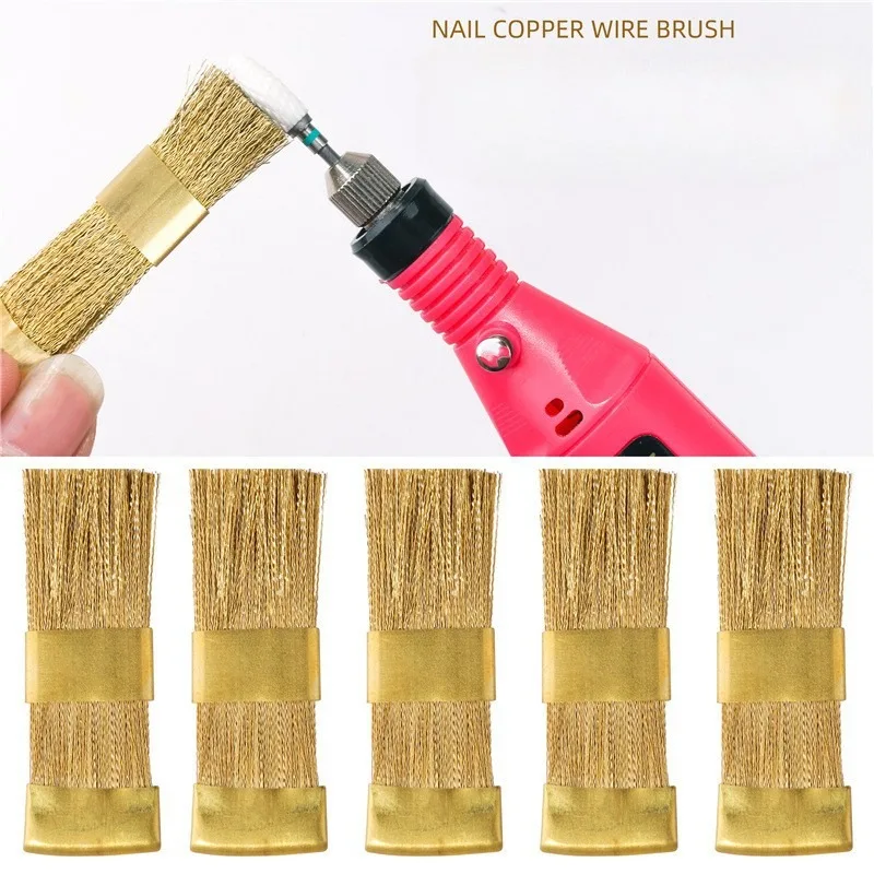 Nail Drill Bits Cleaning Brush Copper Wire Brushes For Electric Manicure Brusher