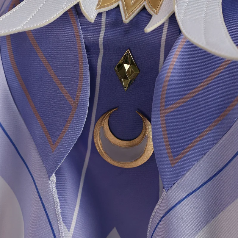 جينشين إمباكت كولومبينا فستان مُصمم حسب الطلب عباءة أجنحة أزرق أبيض حفلة الهالوين كرنفال عيد الميلاد الدعامة لعب الأدوار KKCos