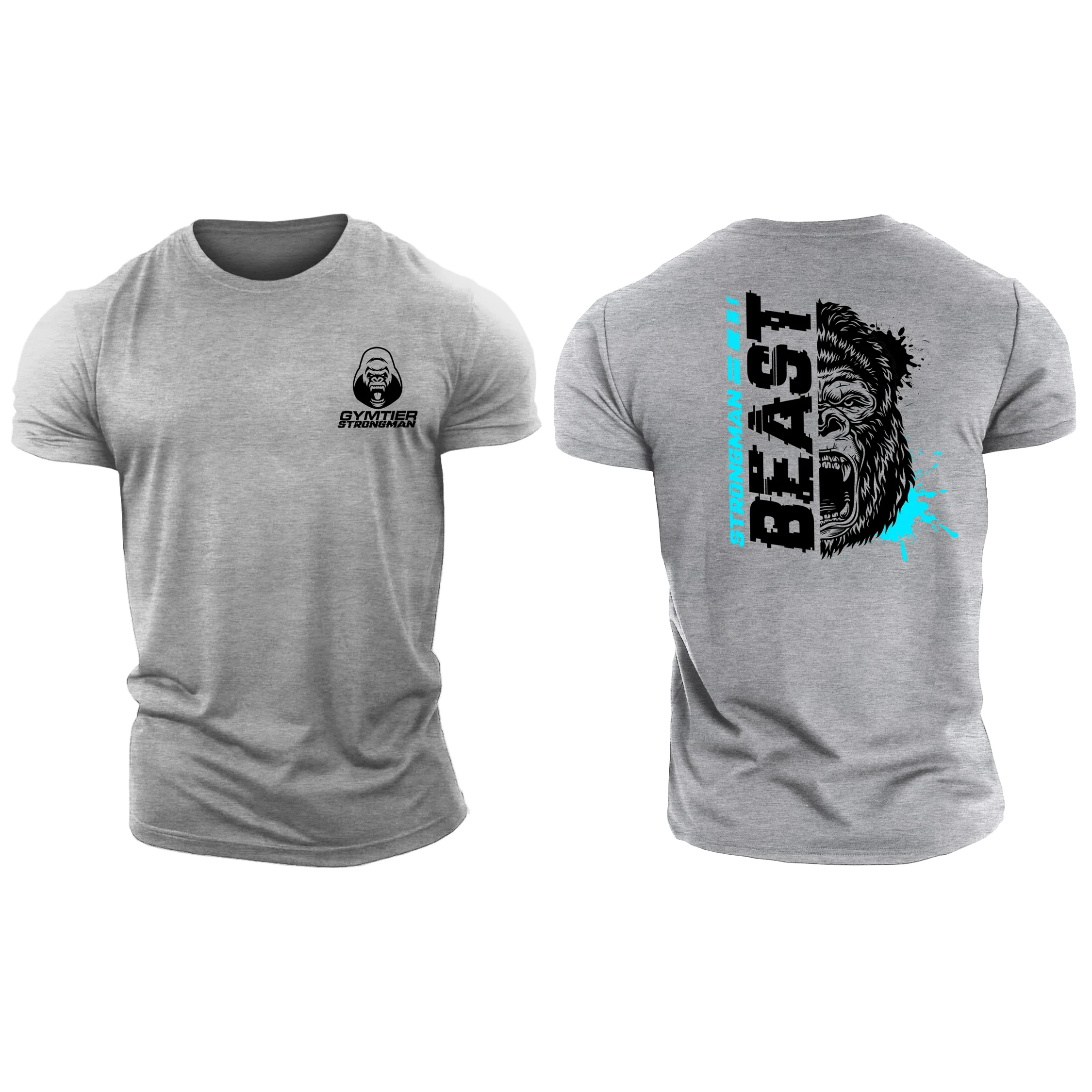 Strongman Beast Blue 3d Print T-shirt Men Women Fashion Oversized Short Sleeve Tops Tees Muscle Man Tough Guy Clothing Kids Tee
