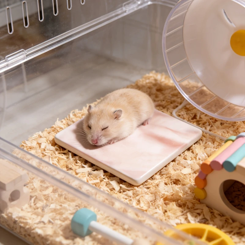 Summer Essential Cooling Marble-Pattern Ice Bed for Hamsters- Instantly Cool - Ceramic Material,for Hamsters,Other Small Animals view 4