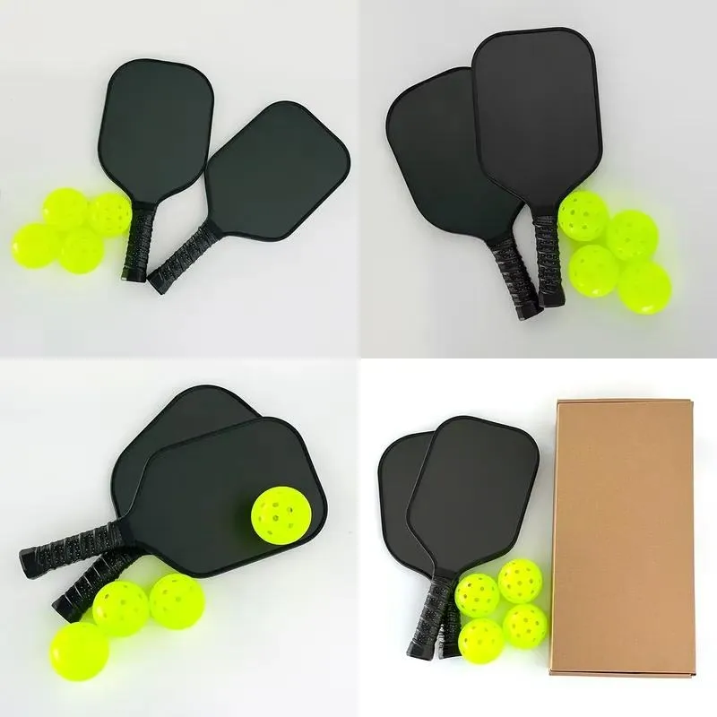 Customized High Quality Carbon Fiber Pickleball Paddles Set with 4 Balls and 2 Rackets