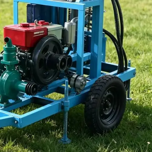 Customized 22-35HP Wheel-Mounted Diesel Rig – 200m Hydraulic Water Well Driller for Home & Farm
