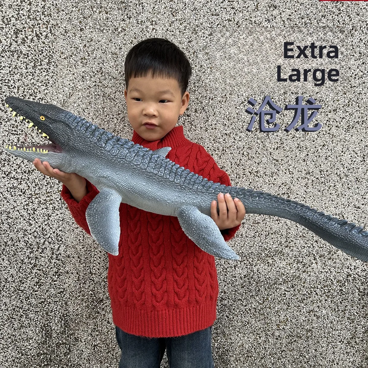 Extra Large Soft Rubber Sea Monster Dinosaur Model Jurassic Blue Dragon Children Boys Gift Reatic Animal Doll Static Model...