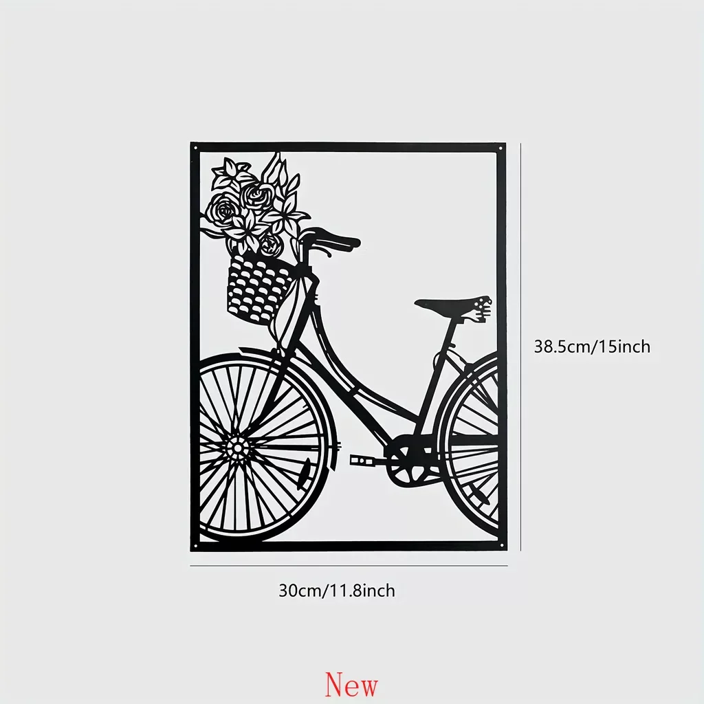 

Promotion Bicycle Metal Wall Hanging Art Wrought Iron Indoor Decoration Livingroom Bedroom Dining Room Decor Elegant and Stylis