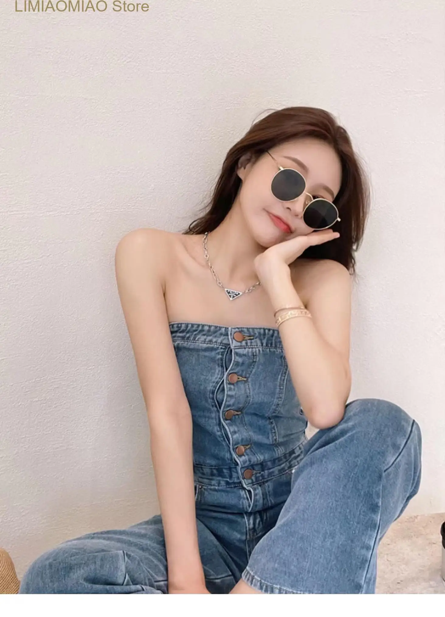 New Style sexy backless Bodycon Denim Jumpsuit Casual Rompers  Lace Up jumpsuit women Overalls Solid color