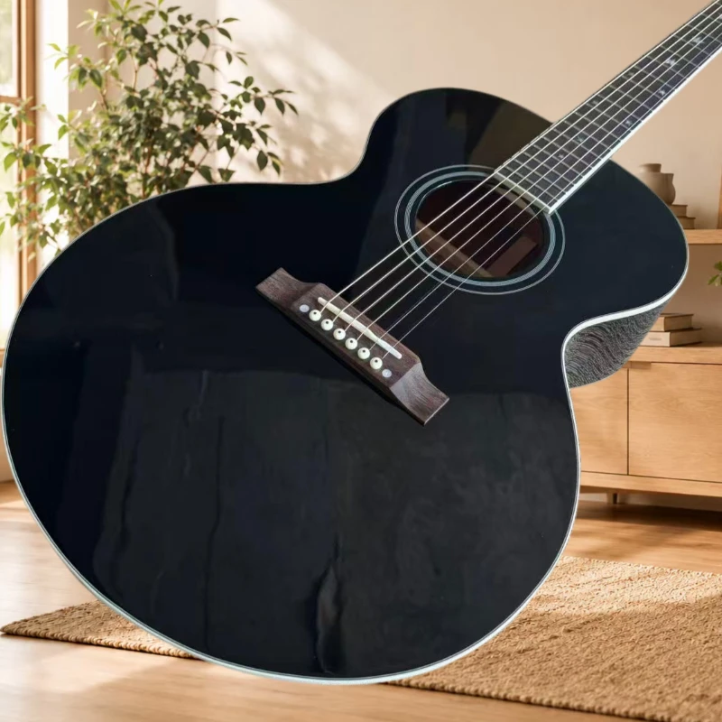40 Inch Black L00 Acoustic Guitar Glossy Jumbo Bucket Spruce Solid Top Stage Performance Special Edition Free Delivery