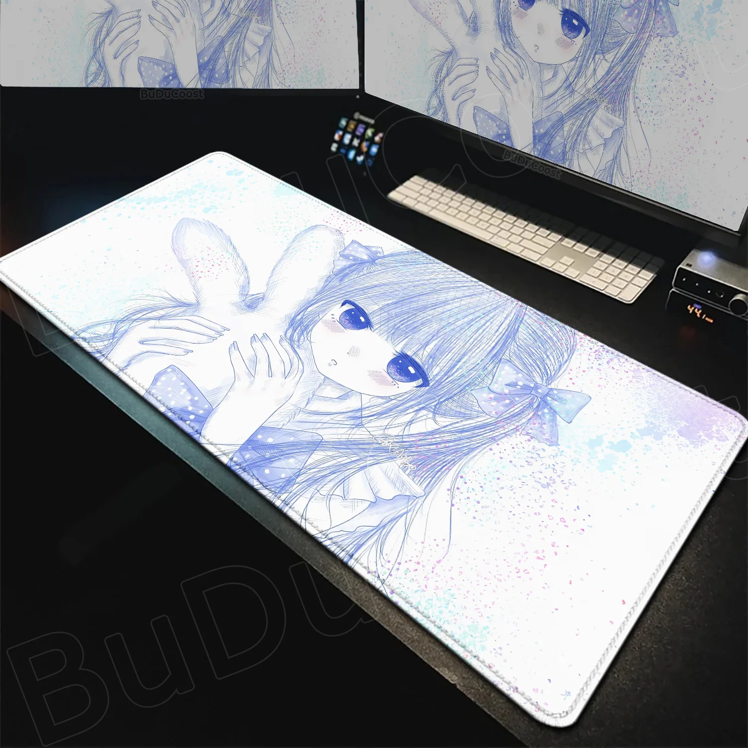 

Computer Mouse Pad Cute line drawing girl Laptop Mousepad XXL Large PC Gaming Mouse Mat Non-slip Carpet Keyboard Mat Desk Mat