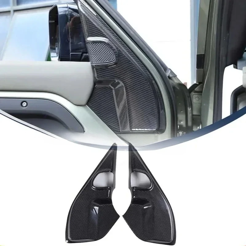 

For Land Rover Defender 110 Real Dry Carbon Fiber 2020-2024 Front Door A-pillar Horn Cover Decorative Cover Interior Accessories