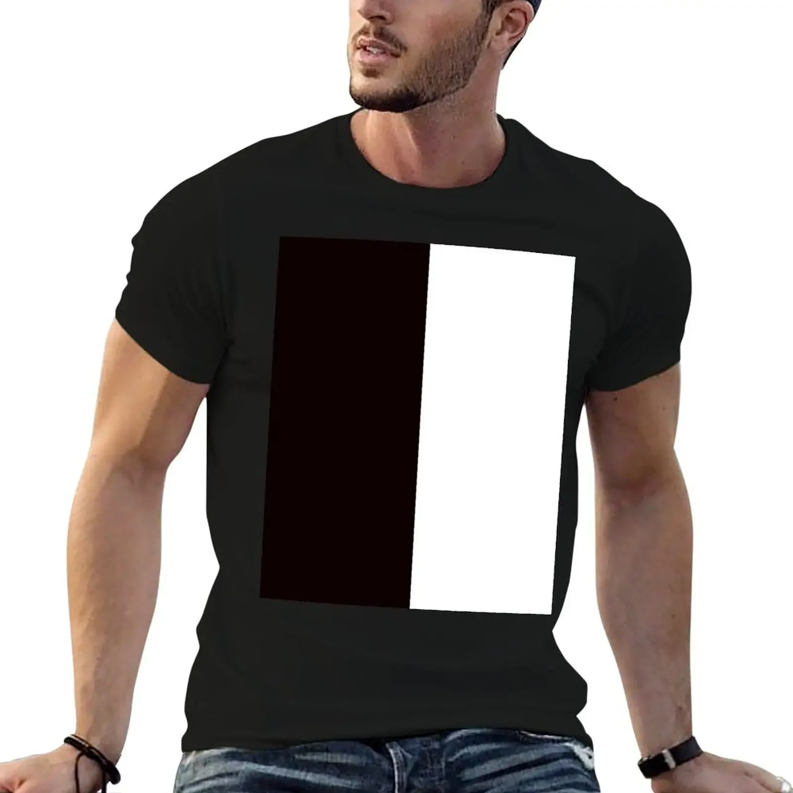 

Half Black Half White Mini Skirt T-Shirt basketball graphic tees Personalized t-shirt quick drying Men's clothing