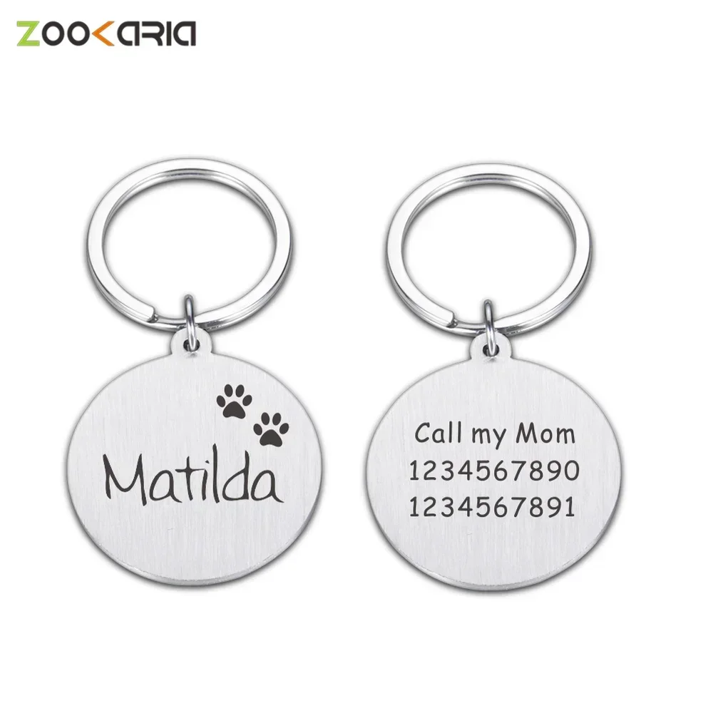 Personalized Dogs Plat Custom Dog Tag Free Engraving Cat  Accessories Pet Call Reminder Pendant Chihuahua Necklace Badge Puppy