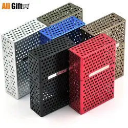 Light weight Hollow Aluminum Flip Magnet Cigarette Packs Cigar Tobacco Holder Storage Case Pocket Box