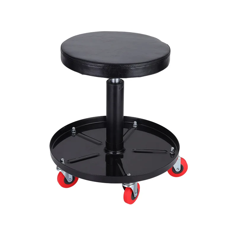 Workshop Chair Car Repair Adjustable Mechanics Seat Car Roller Seat Swivel Bench Rolling Round Workshop Lift Stool 136KG