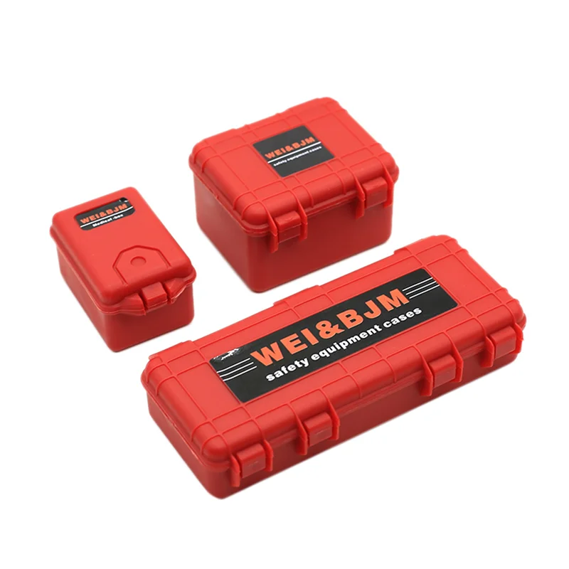 B49B-15Pcs Plastic Rc Car Storage Box Decoration Tool For Traxxas Trx4 Axial Scx10 90046 D90 1/10 Rc Crawler Accessories Red
