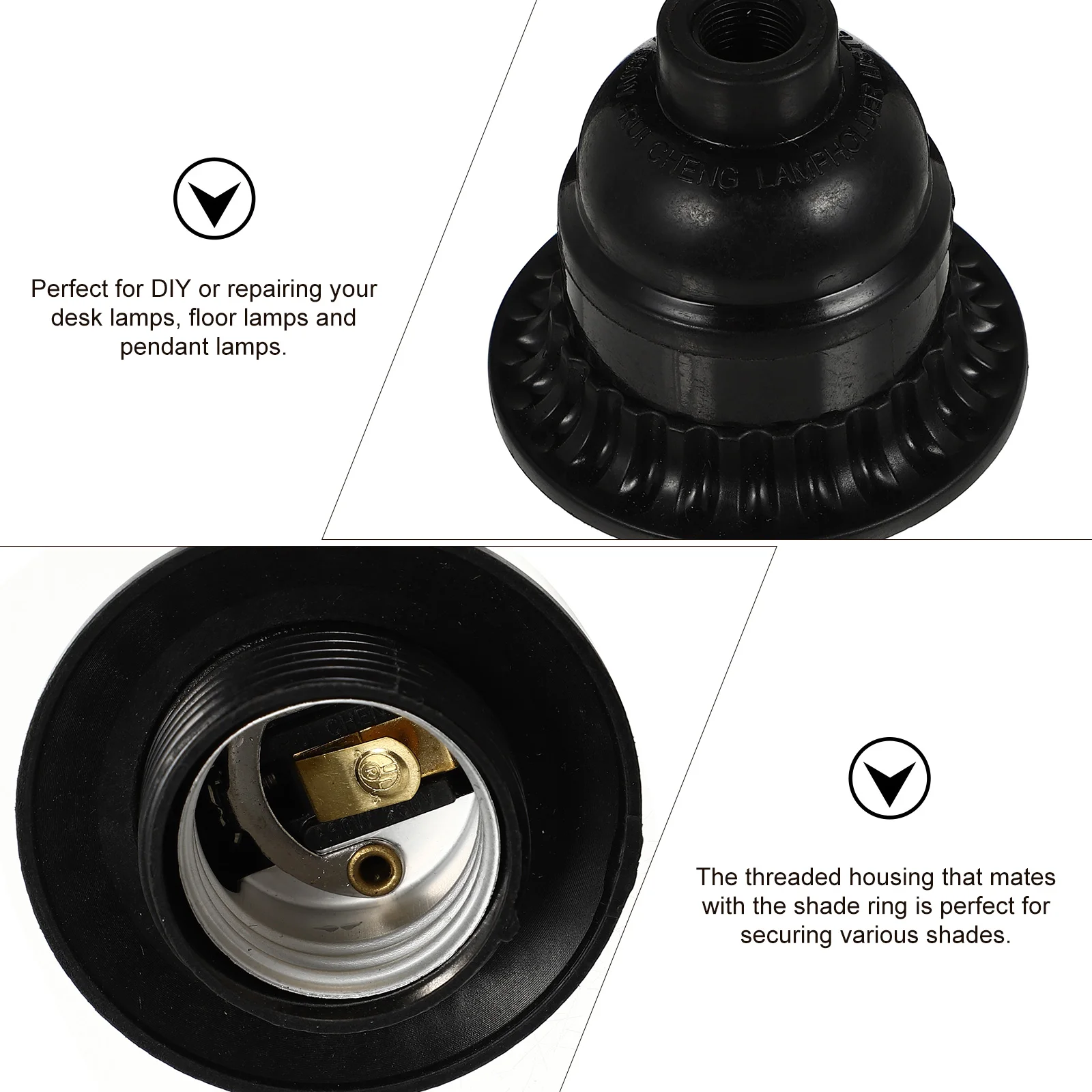 

3Pcs E26 Light Socket Strong Durable Easy Installation Disassembly Practical Spacesaving Solution Light Socket