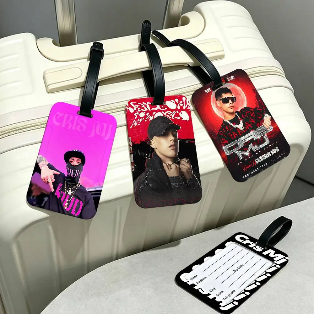 FloyyMenor & Cris Mj Lightweight Anti lost PVC Luggage Tag Removable Info Card Sleeve Backpack Travel Accessory
