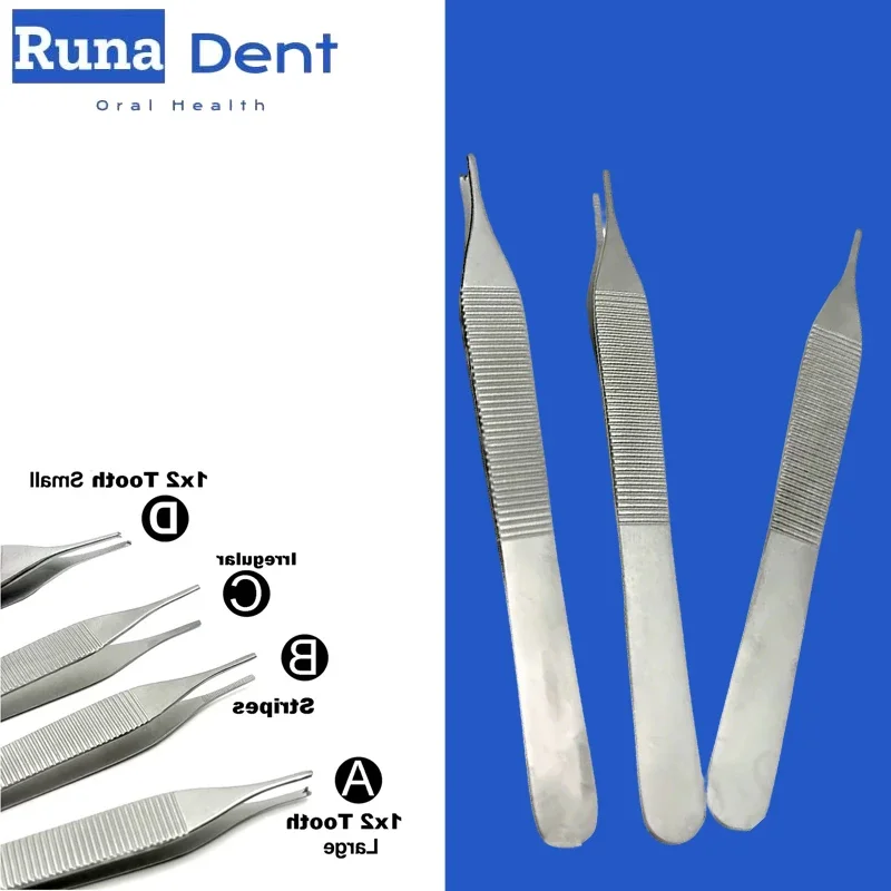 Dental Tissue Tweezer Dental Forcep Hemostat 1*2 Tweezer Extraction Dressing Forceps