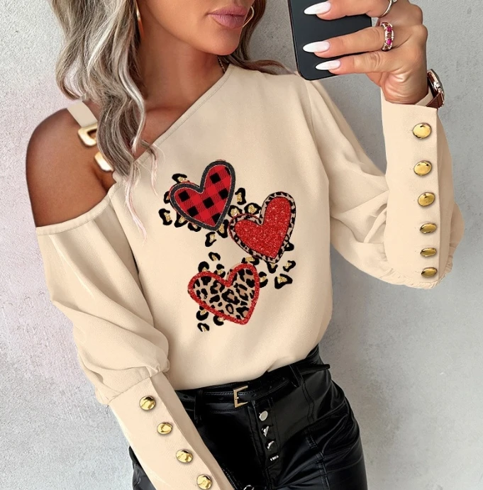 

Elegant 2023 Production of Wine Glasses, High Heels, Printed Long Sleeved Clothing, Girl T-Shirts, Casual and Fashionable