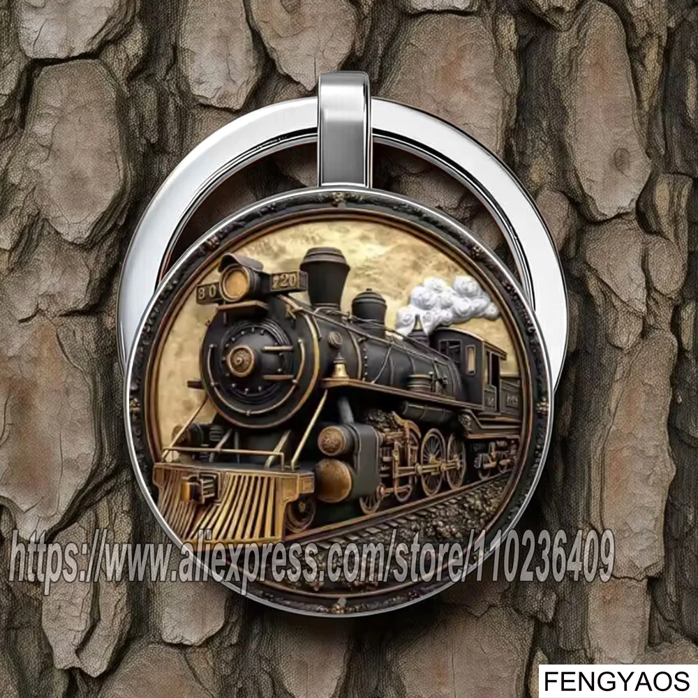 Flat Printed Cross Border Hot Selling and Popular Small Train Pendant Keychain