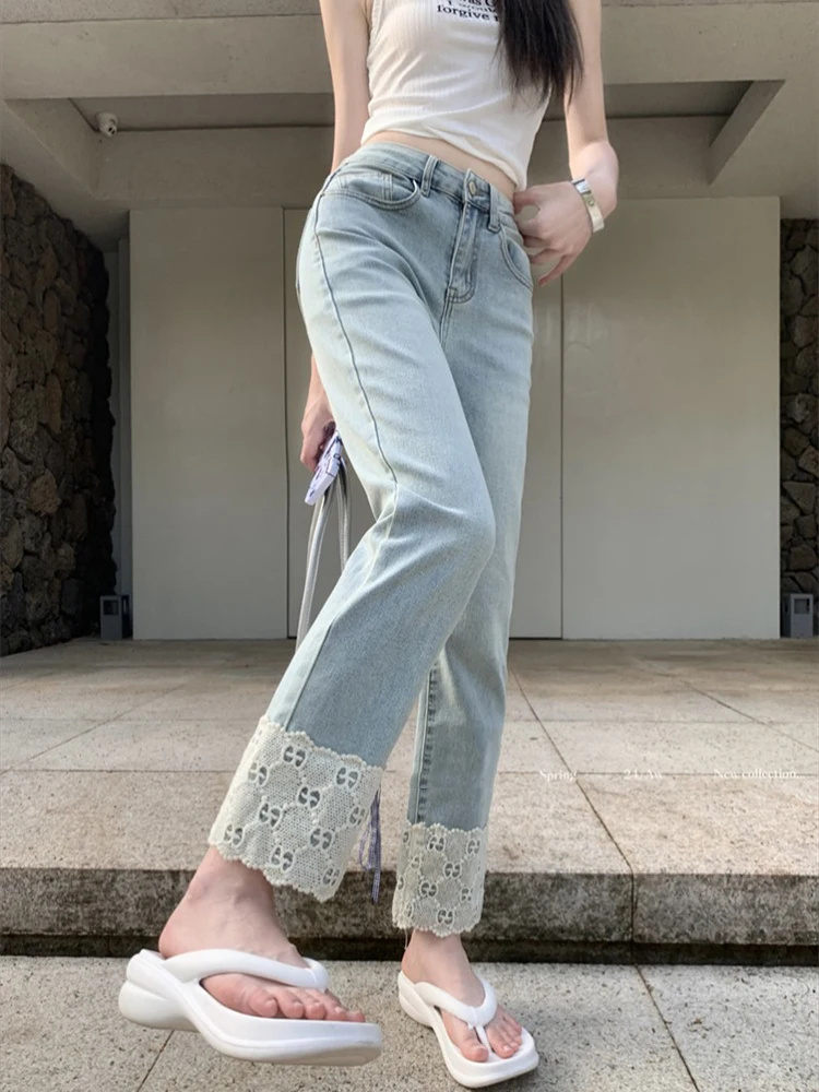 

High Waist Jeans Women Baggy Jeans 2024 New Fashion Straight Leg Pants Y2k Denim Trousers Vintage Loose Blue Washed Mom Jeans