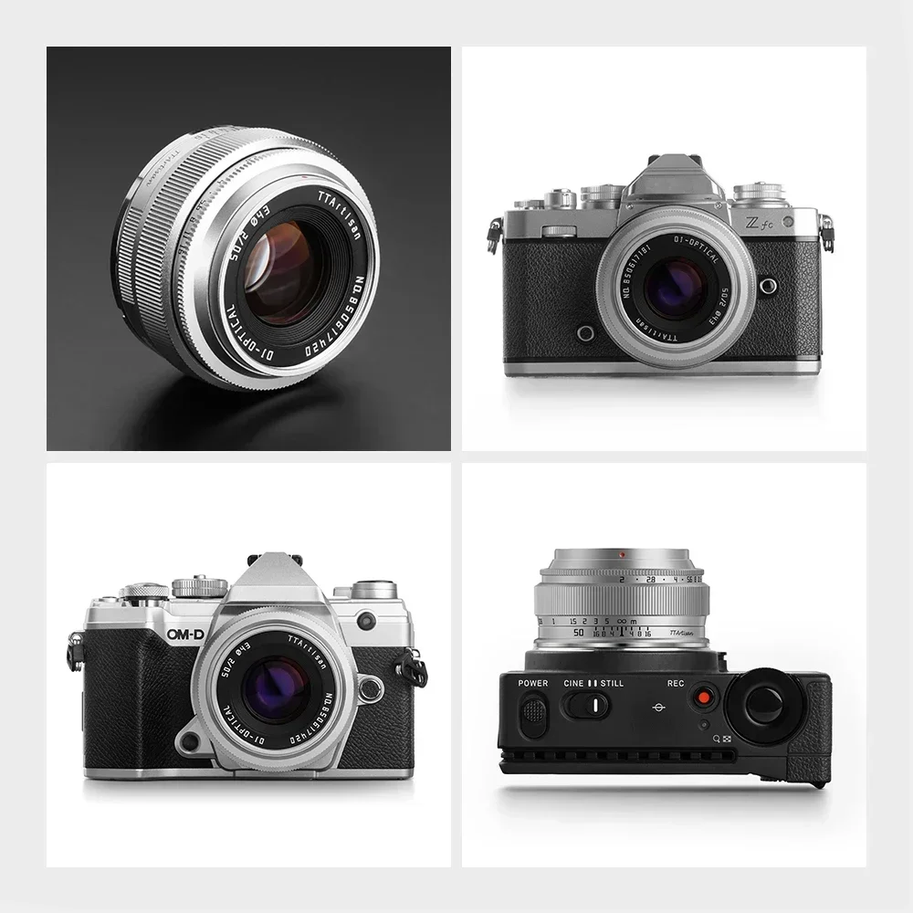 TTArtisan 50mm F2 lente Prime para Sony E Mount Fujifilm XF Canon M Leica L Nikon Z Panasonic Olympus M43 lente de la cámara
