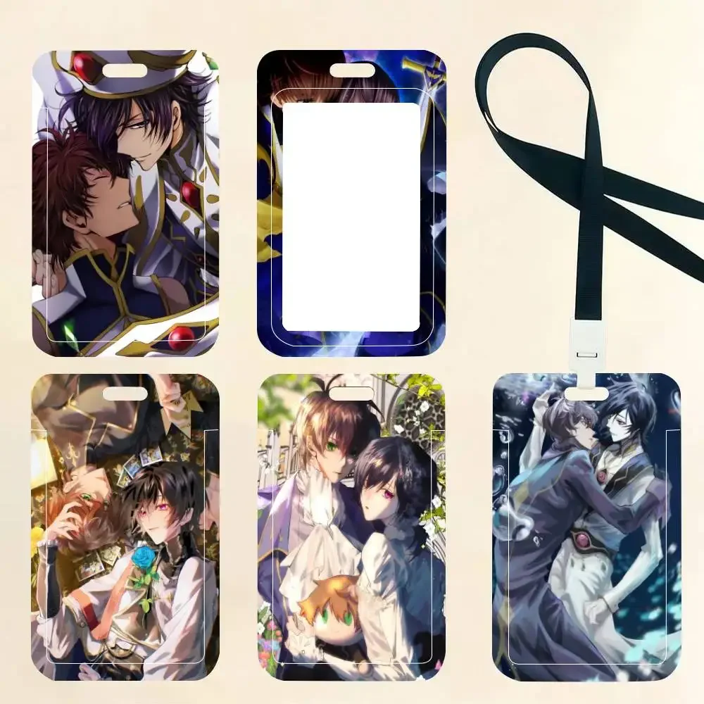 Suzalulu CODE GEASS Hangyaku no Lelouch  ID Card Holder Neck Strap Pendant Door Badge Holder Lanyards Keychain Work Credential
