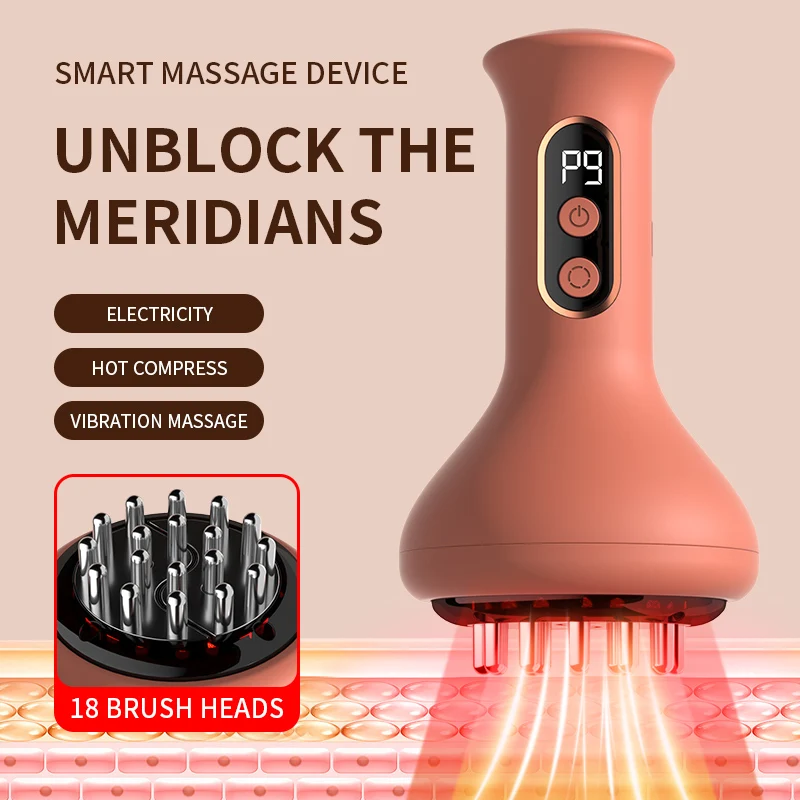 

Electric Meridian Brush Body Cupping Massager Microcurrent Vibration Fat Burner Hot Compress Scraping Lymphatic Drainage Machine