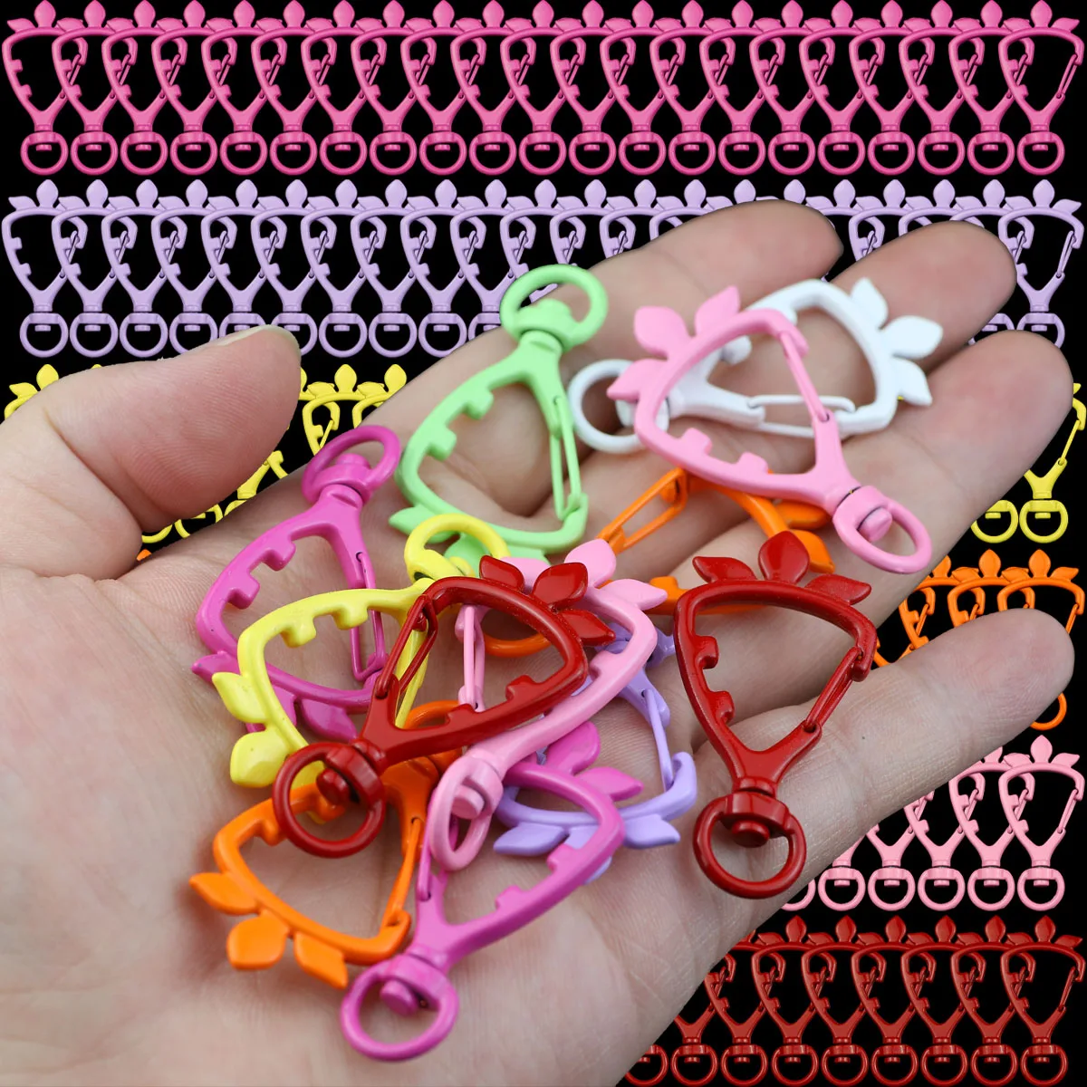 Zinc Alloy Colourful Lacquered Radish Lobster Buckle Swivel Clasp For Making Jewelry Keychain Pendant Accessories 48MM  5-20PCS 