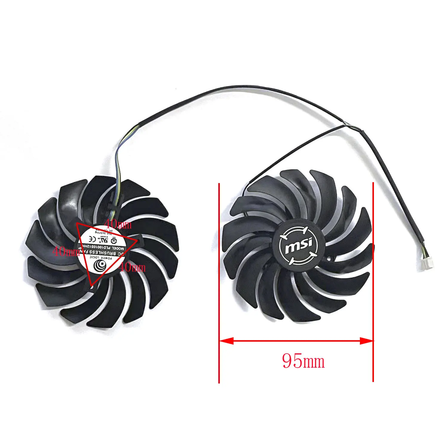 NEW 95MM 4PIN PLD10010S12HH MSI GTX1070 1080TI Graphics Fan for MSI Radeon R9 380 Armor 2X GTX 1060 RX 470/570 RX580 Gaming Card