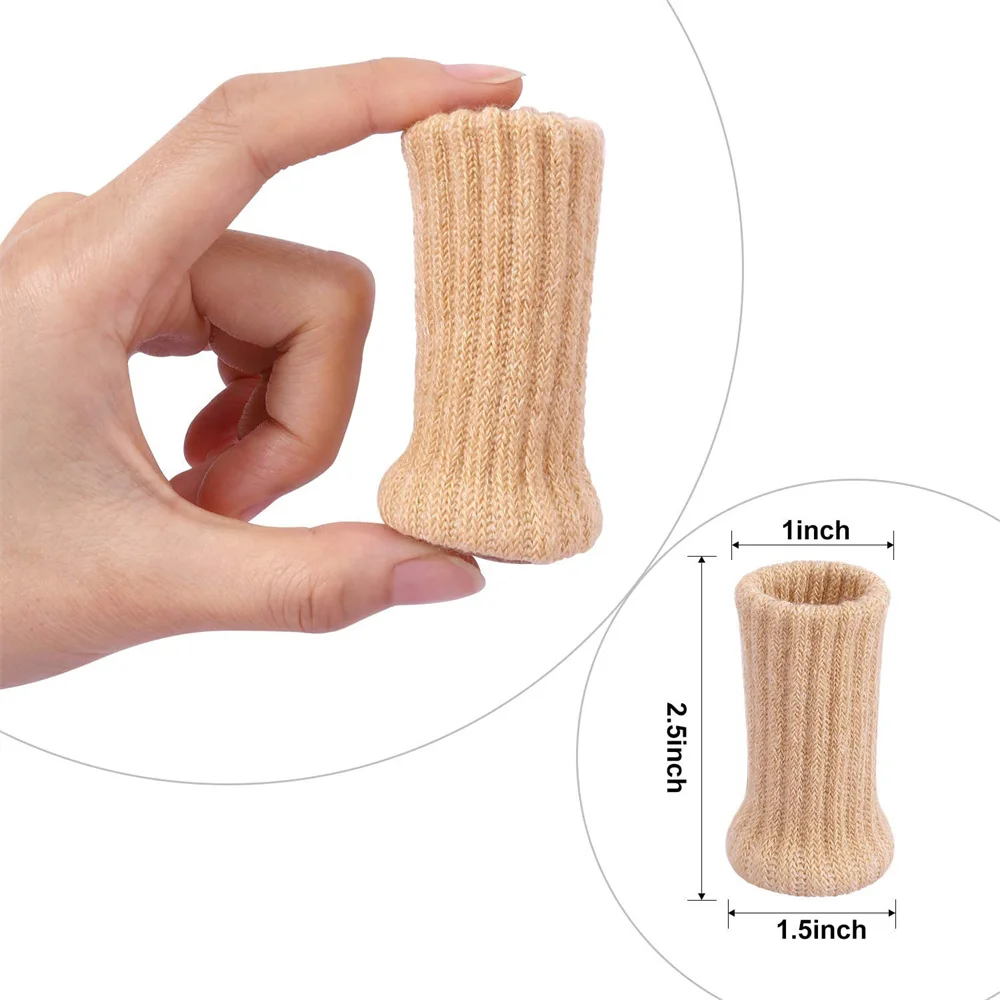 24Pcs Knitted Chair Leg Socks High Elastic Feet Socks Floor Protectors with Anti-Slip Pads Thick Chair Leg Caps Furniture Covers image 5