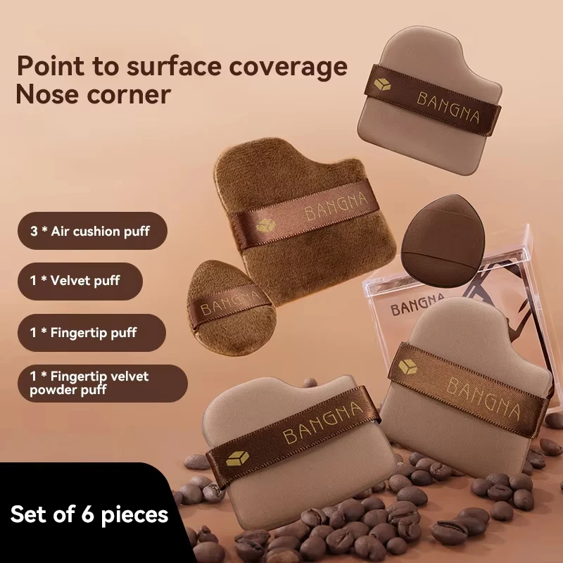 6PCS/SET Makeup Blender Puff Air Cushion Foundation Sponge Loose Powder Puffs Cosmetic Applicator Tool Wholesale