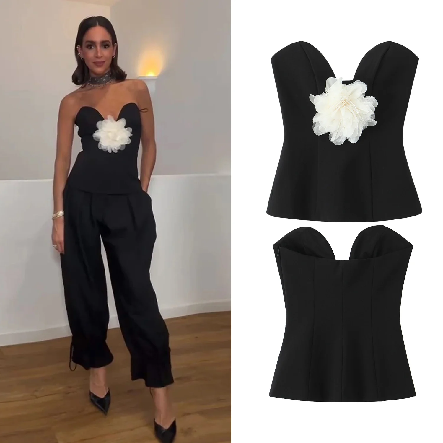 

Женский сексуальный модный шикарный 3D газовый топ без бретелек с цветочным принтом, женский элегантный короткий жилет без рукавов с открытой спиной, женский праздничный топ для вечеринки