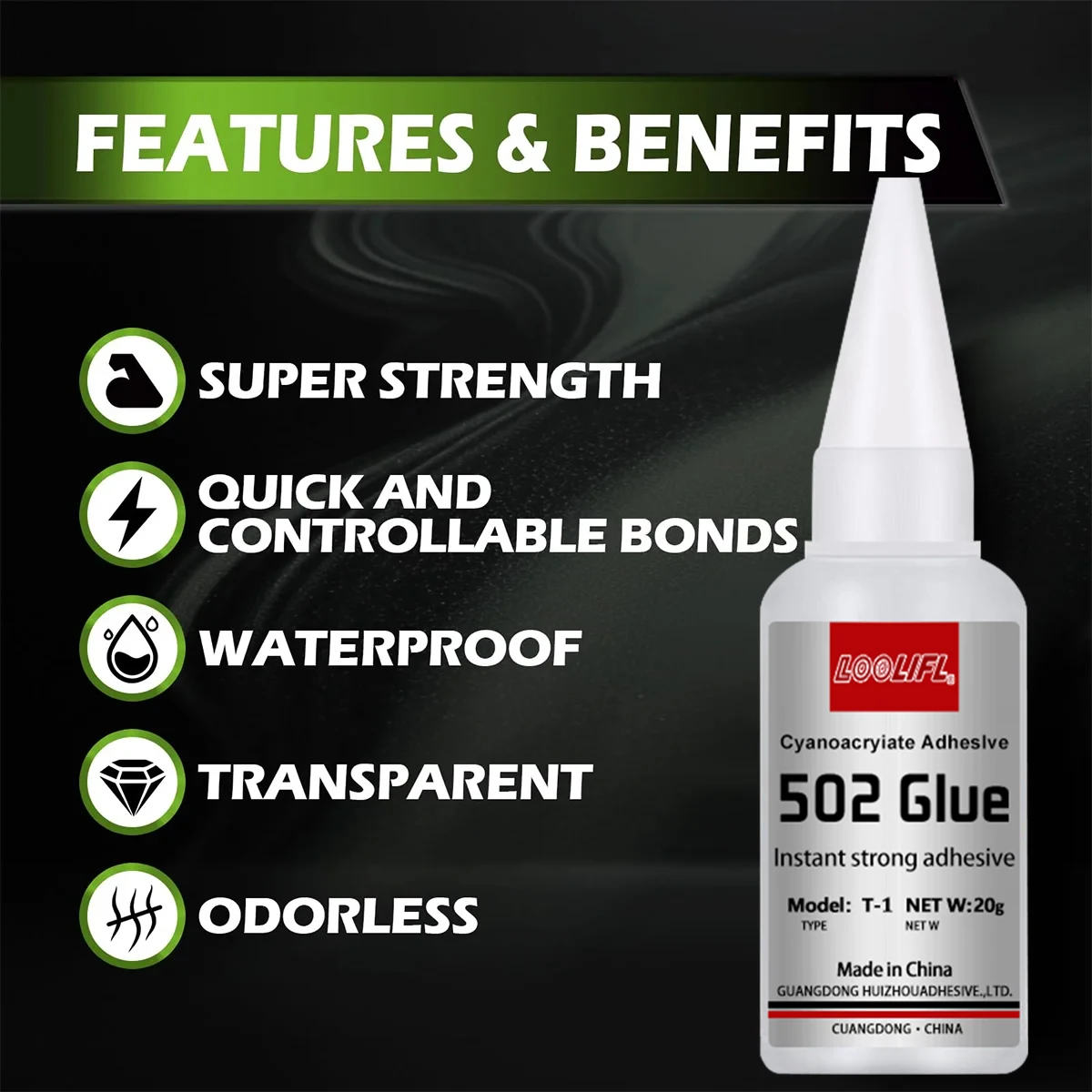 Loolifl 1-5 pçs 502 super cola instantânea de secagem rápida cianoacrilato adesivo couro borracha madeira metal forte ligação ferramenta de cola líquida