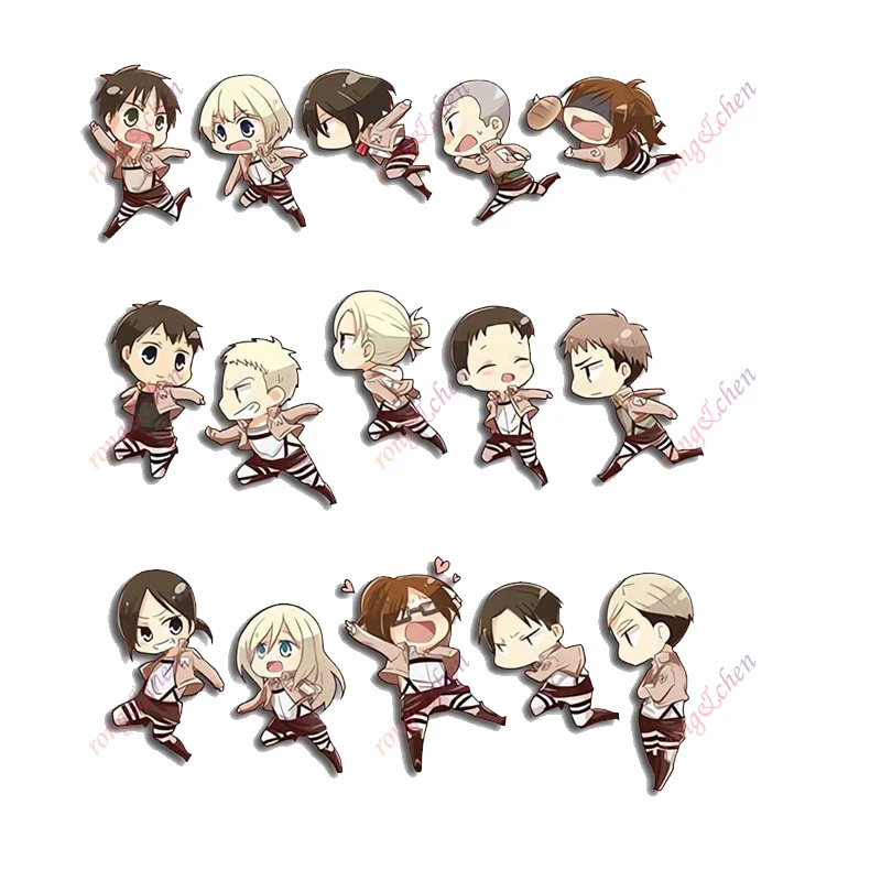 

Attack on Titan Car Sticker Running Chibi for Car Motorcycle Racing Helmet Laptop Trunk Body Car Window Surfboard PVC Decals