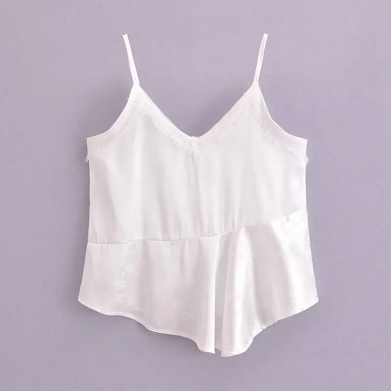 Sweet Loose Lace Embroidery Strap Vest Women's Faion Sexy New Summer Clothing ort Sle Versatile Other Material