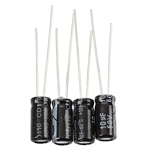 100 Pcs 10UF Capacitor 5x11mm(0.2 x0.43in) 50V Electrolytic Capacitor Radial High Frequency Capacitors Tube Amplifier