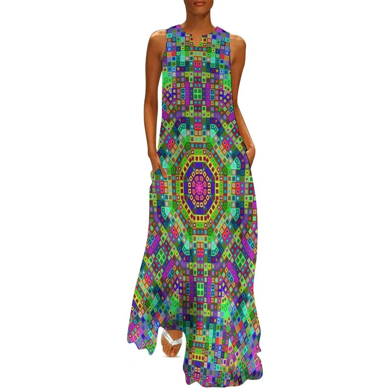 3D Micro Universe Blocks Rave Love Black Light Mandala Long Dress sexy dress for women Woman dresses Women's clothing