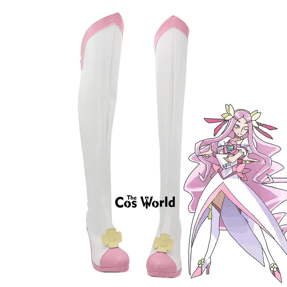 

Heartcatch Pretty Hanasaki Kaoruko Cure Flower Customize Anime Cosplay High Heels Shoes Boots