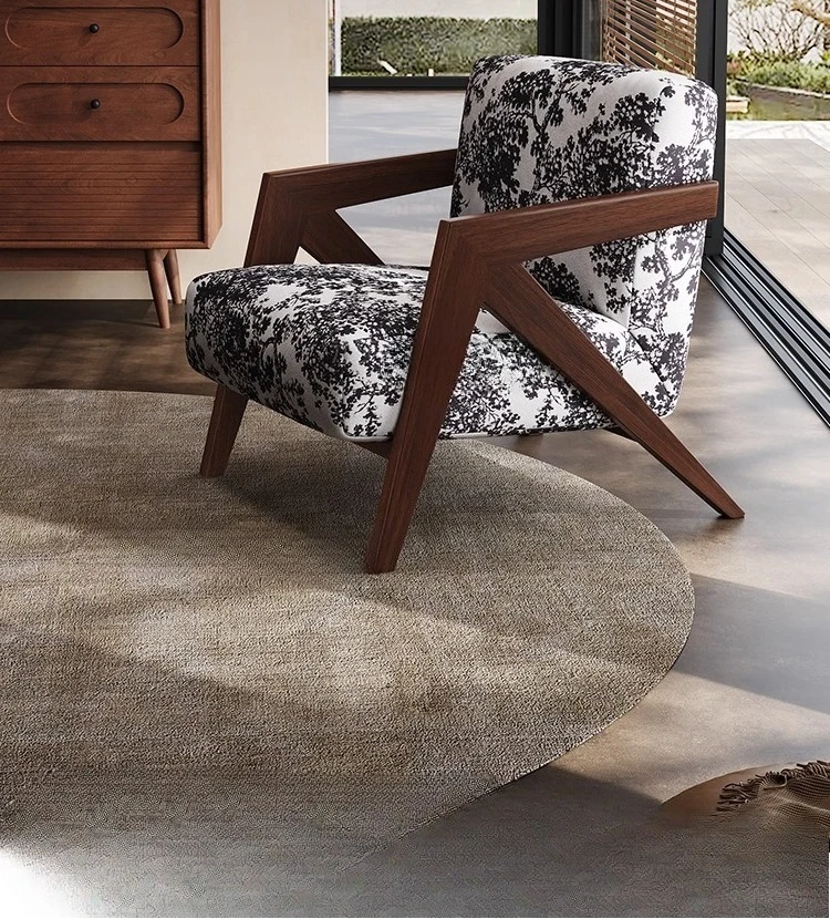 

Living room balcony leisure chair solid wood sofa single chair