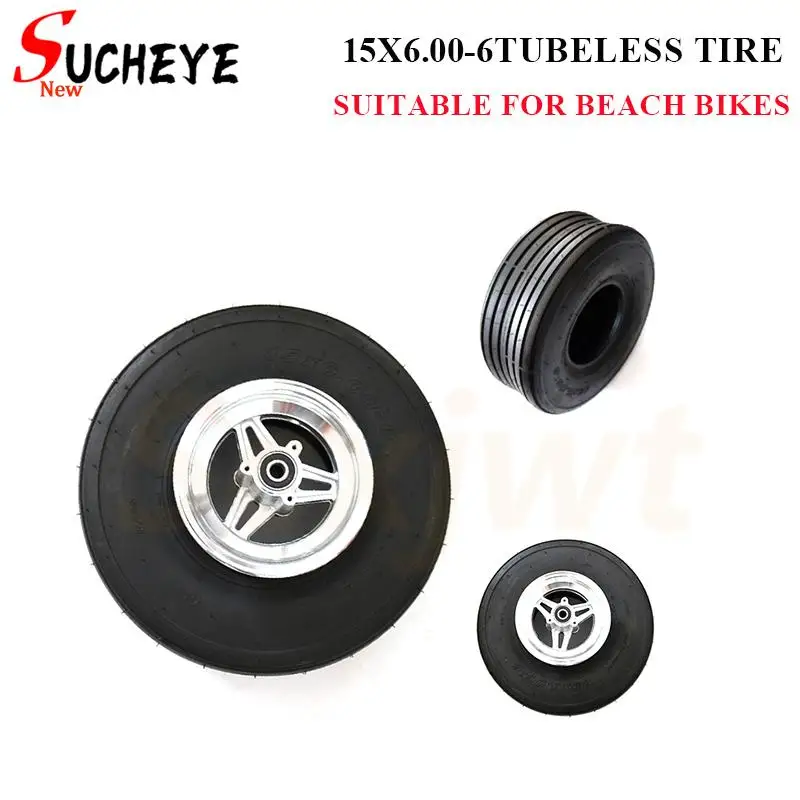

Tire Size 15x6.00-6 Inch Tire Bearing Wheel Bore 25mmfor Lawn Mower Baler Tire Lawn Machinery Trailer Load Accessories