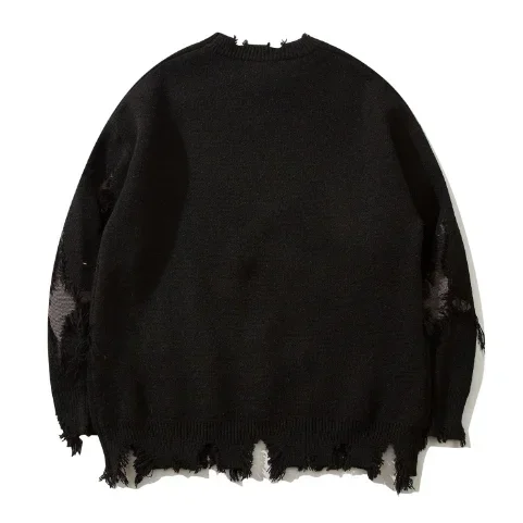 الخريف الشتاء شارع العليا الرجال سترة أوروبا والولايات المتحدة هوب الظلام الرياح سكين قطع حفرة جولة الرقبة سترة size2XL #2