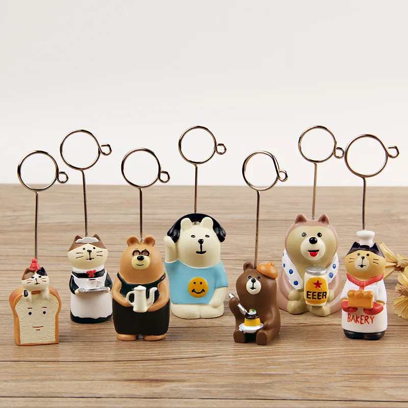 Animal Cartoon Photo Clip Base Wedding Table Name Number Holder Kawaii Card Clip Holders Memo Photo Clip Holder