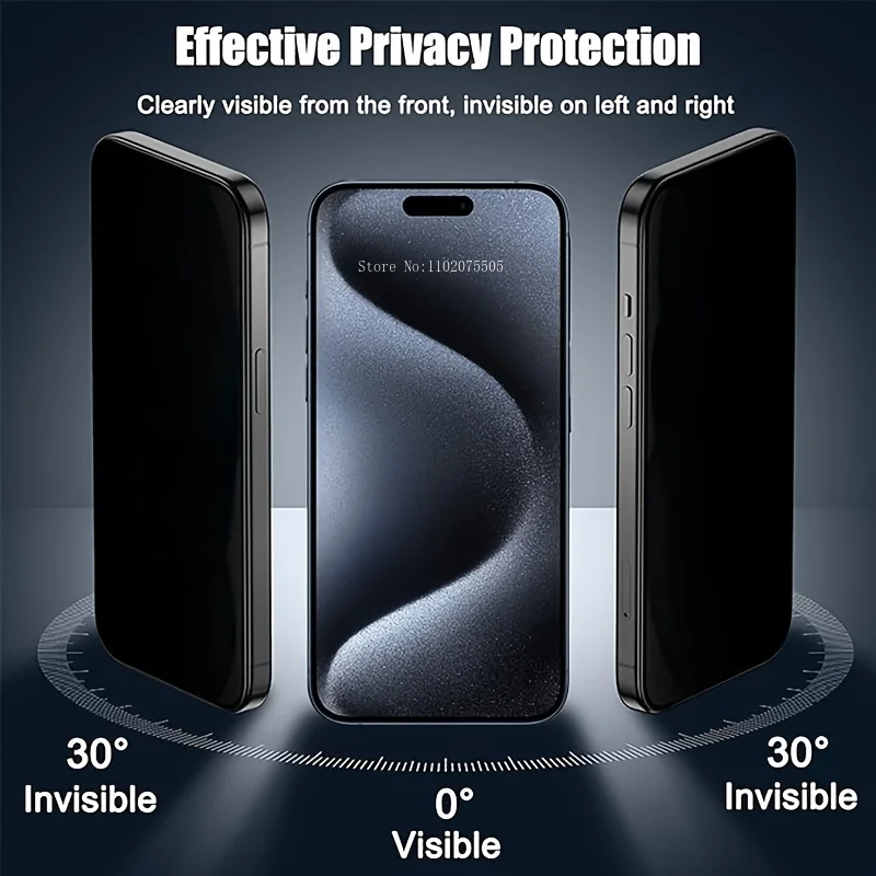 2Pcs Privacy Screen Protector Tempered Glass For IPhone 11 12 13 Pro Max Mini 14 15 Pro Plus XR XS Max SE 2020 7 8Plus Glass